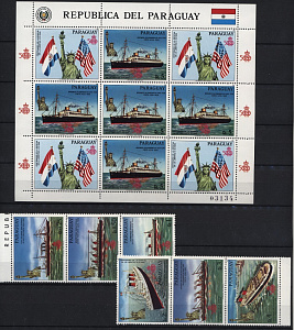 Парагвай, 1986, 500 лет Открытия Америки. 6 марок + лист